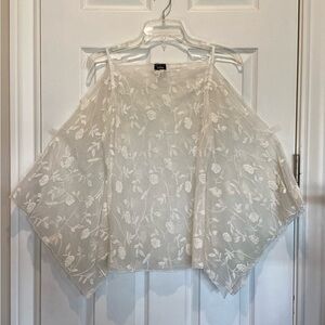 Vanity sheer White Floral Blouse